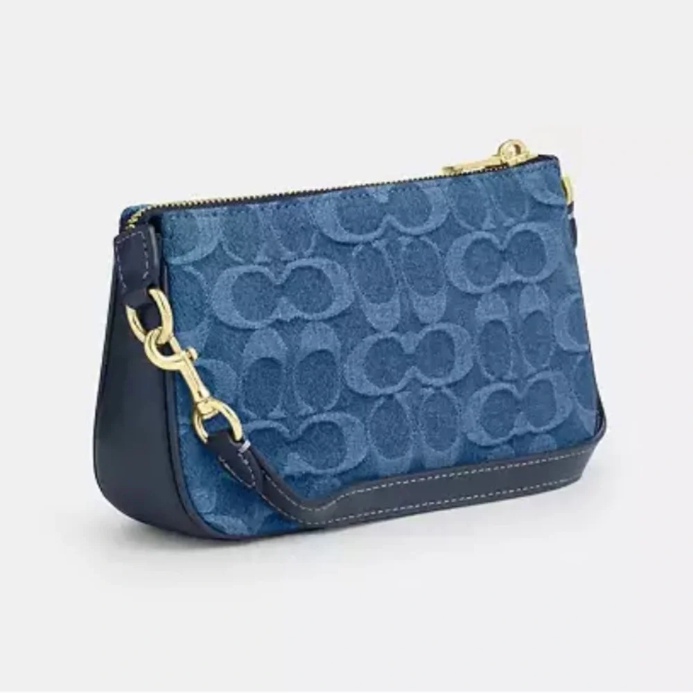 COACH Nolita 19 in Signature Denim Shoulder Bag - Indigo / Gold - Picture 4 of 8